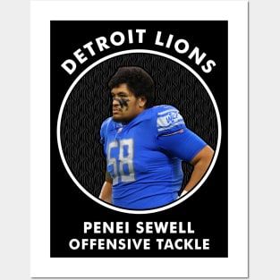 PENEI SEWELL - OT - DETROIT LIONS Posters and Art